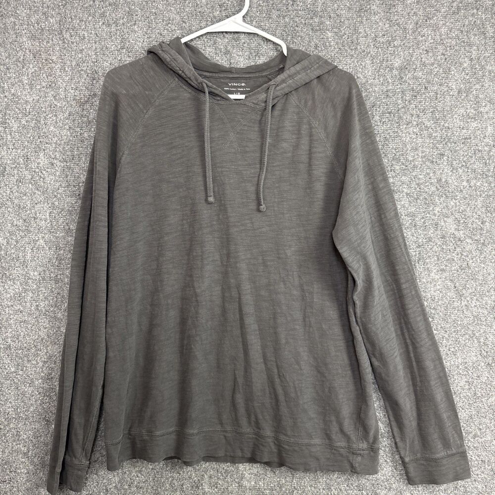 Vince Pullover Tee Hoodie Womens Size L Gray Cotton Casual Grunge Staple
